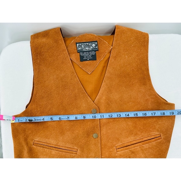 Agapo Vintage Western Leather Rust Front Pocket Vest - Picture 4 of 7